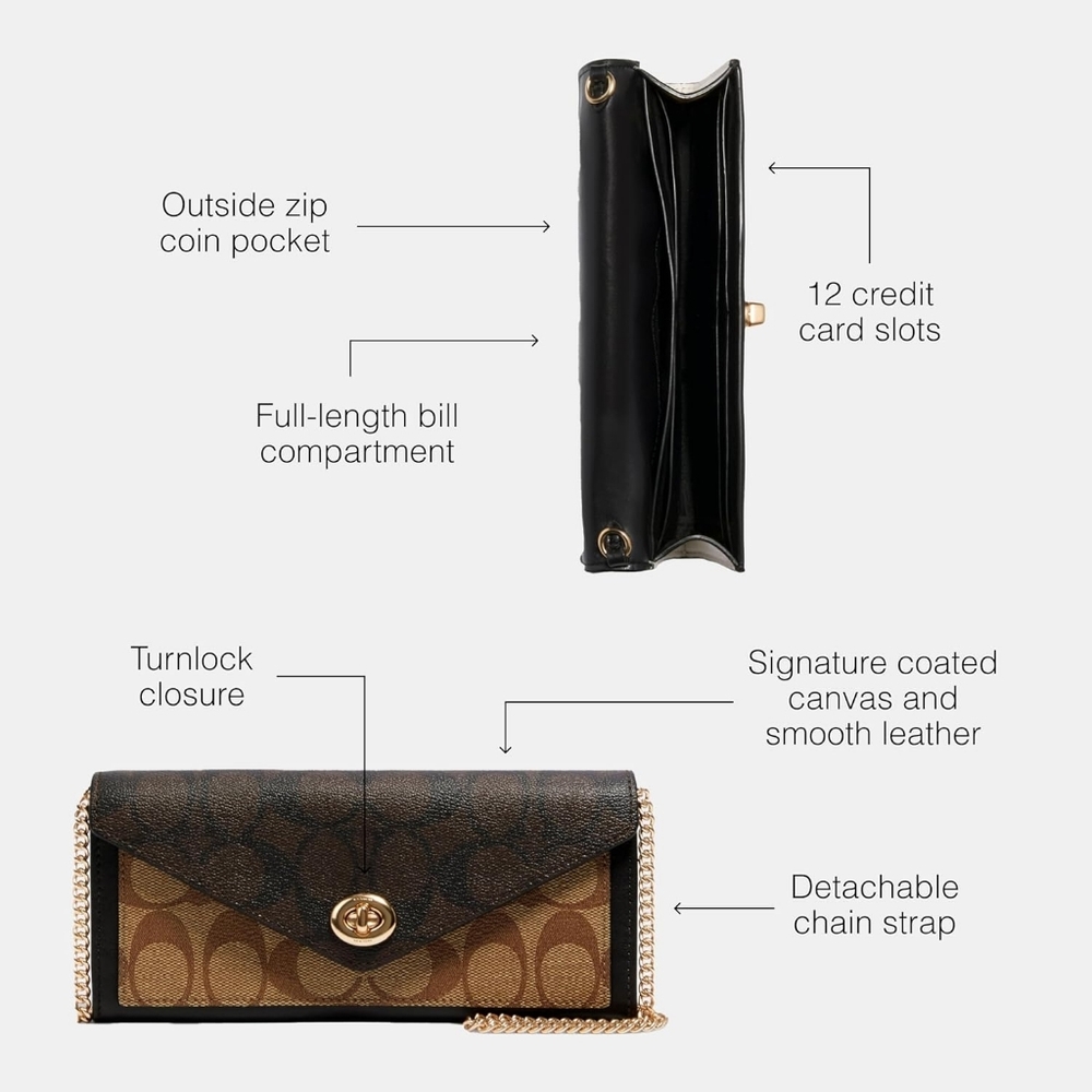 Coach Blocking Wallet With Chain - Picture 9 of 9